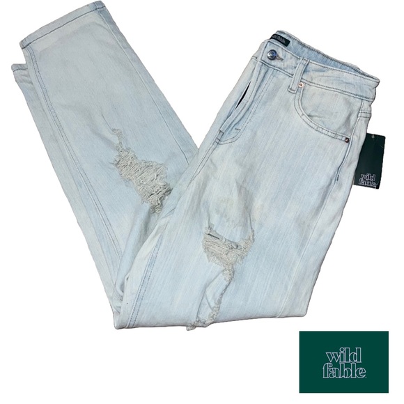 🆕 | Wild Fable | Light Denim High Rise Distressed Skinny Jeans | Size 6 - Picture 2 of 5
